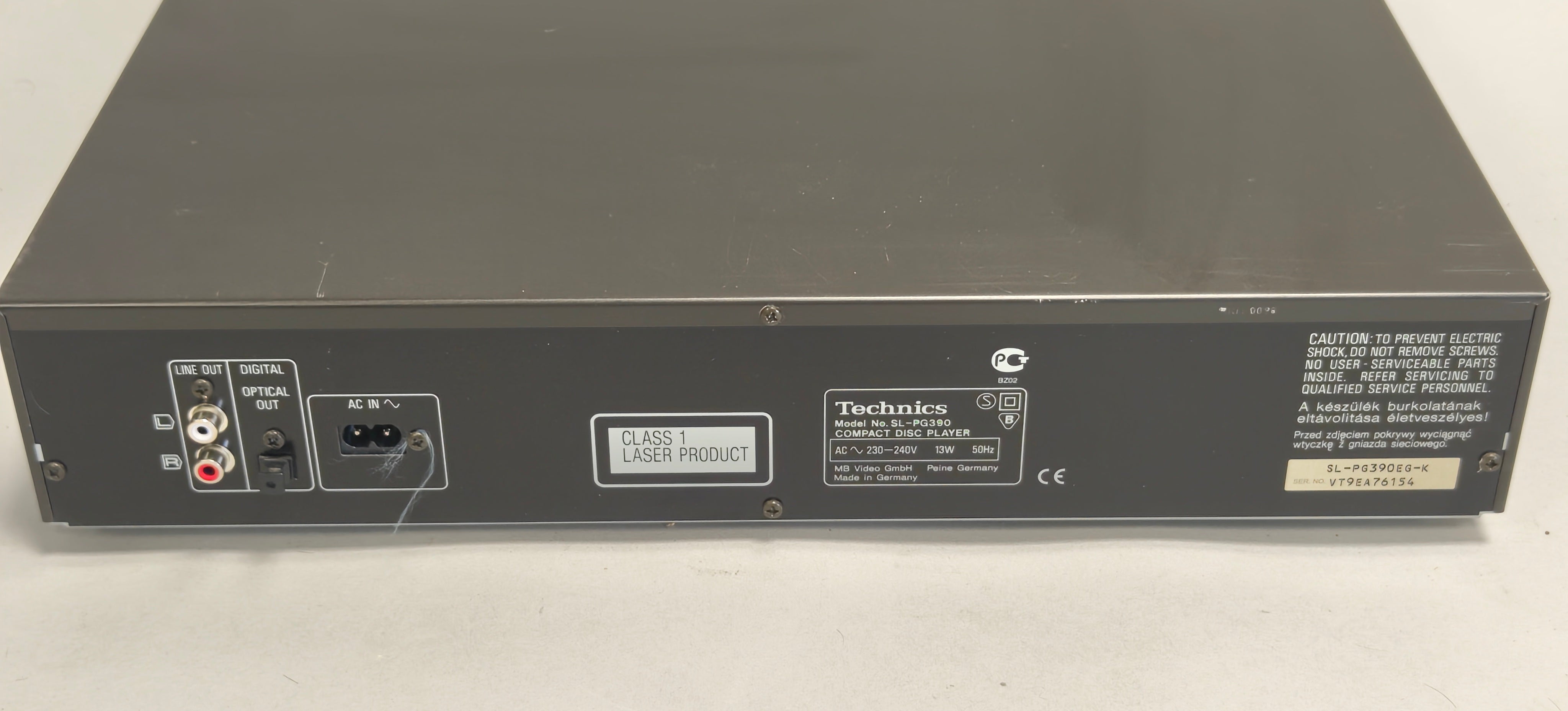 Technics SL-PG390 Compact Disc Player
